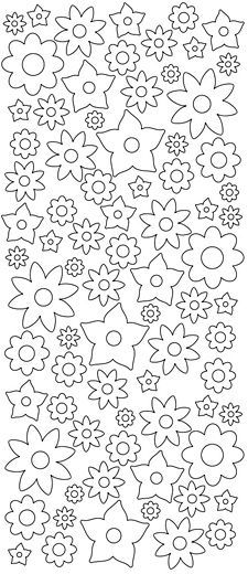 Blumen - Sticky Shapes - Zweiseitig Selbstklebende Sticker Bogen