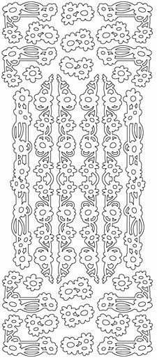 Blumen linies - Sticky Shapes - Zweiseitig Selbstklebende Sticker Bogen