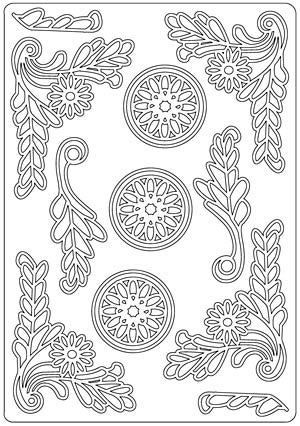 Flowers - Ornament A5 Sticker Sheet - Gold