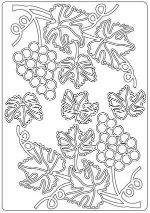 Grapes - Ornament A5 Sticker Sheet - Gold