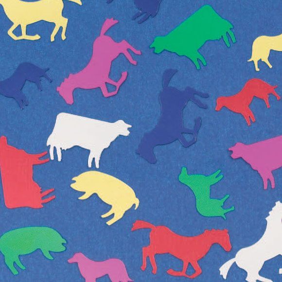 Bauernhof Tieren - Konfetti - Sortiment Farben - 20 mm