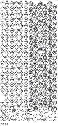 Bloemen Lijnen - Peel-Off Stickervel - Zilver
