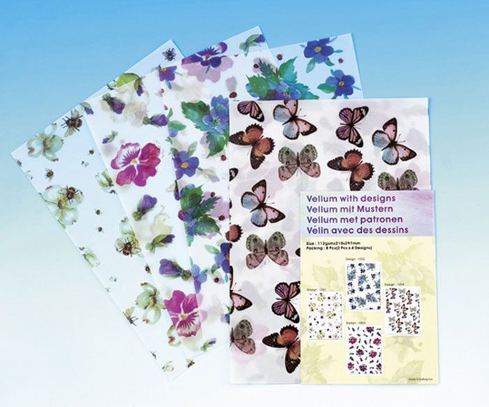 Vellum with Designs - 8 Sheets