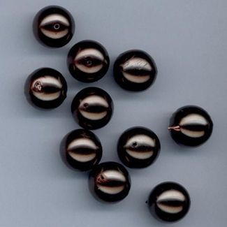 Glass Pearls Round - 10mm - Coffee