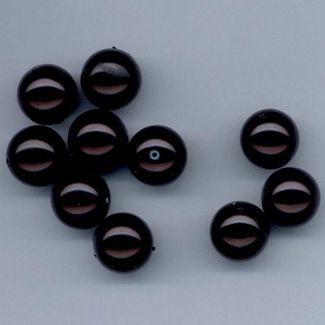 Gläserne Perlen Rund - 10mm - Schwarz