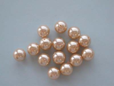 Glass Pearls Round - 14mm - Orange/Red