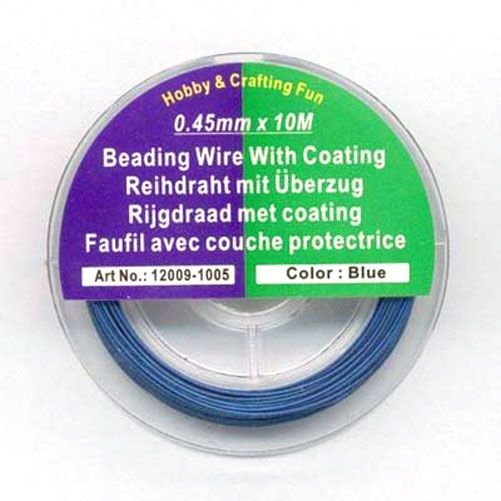 Beading Wire With Coating - Blau - 0,45mm x 10M 