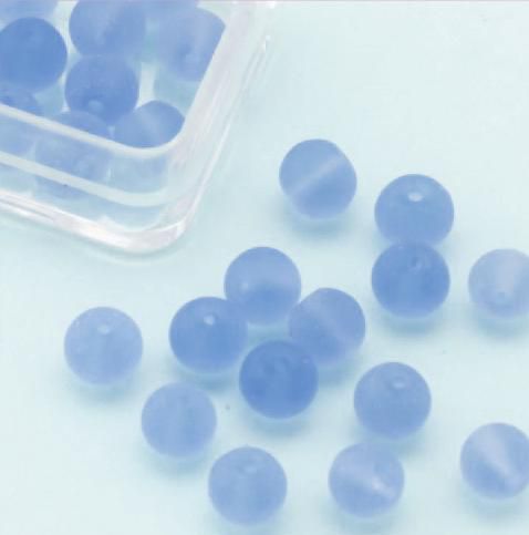 Gläserne  Perlen Rund - 6mm - Blau matt