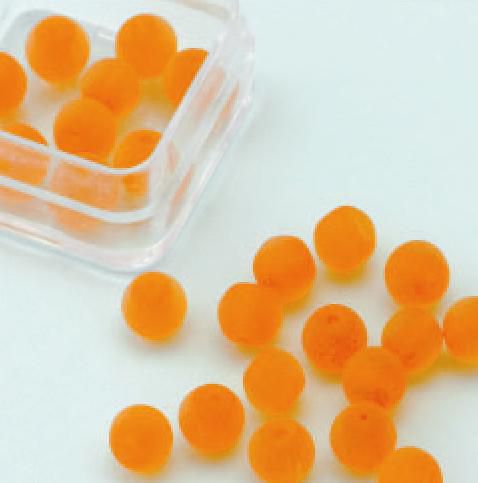 Gläserne  Perlen Rund - 6mm - Orange matt