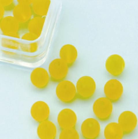 Glass Beads Round - 6mm - Yellow Frosted