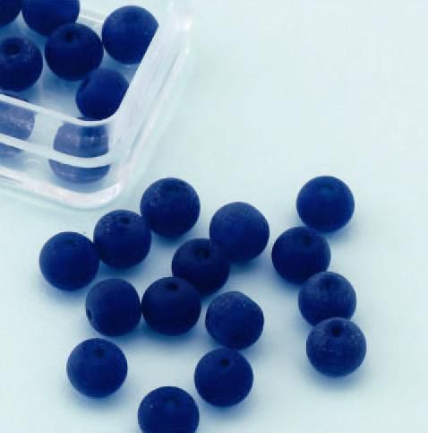 Glass Beads Round - 6mm - Purple Frosted