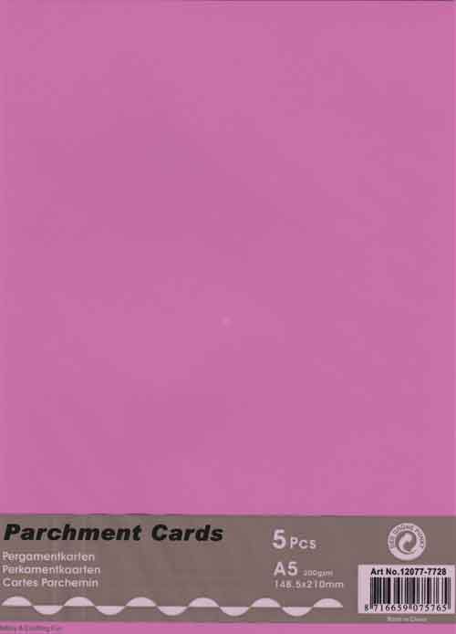 A5 Parchment Cardboard Paquet - Rose