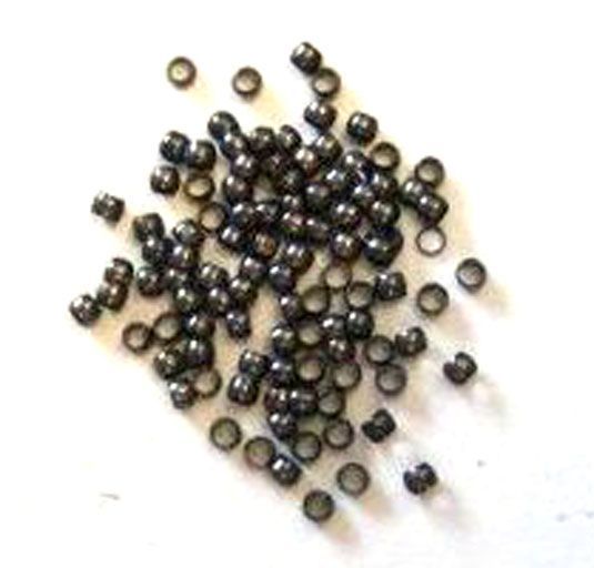 Crimp Beads - Round - Anthracite 
