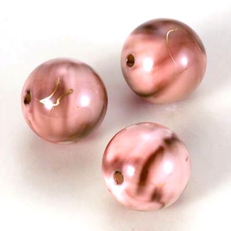 Rond - Bijoux Perles de peinture à l'huile - Beige