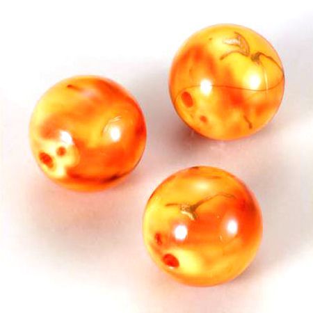 Rond - Bijoux Perles de peinture à l'huile - Orange