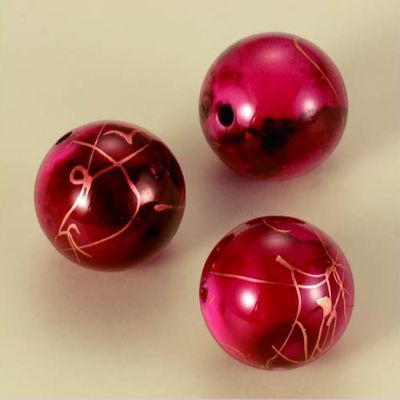 Round - Oil Paint Jewelry Beads - Wine