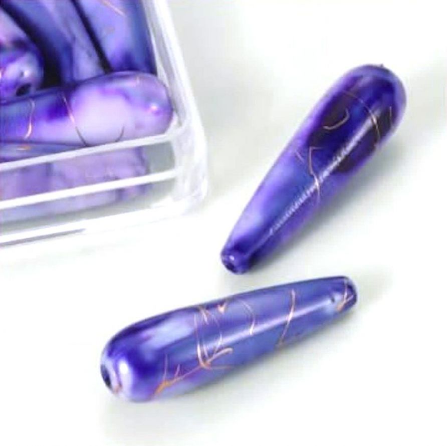 Wassertropfen - Oil Paint Jewelry Beads - Lavender