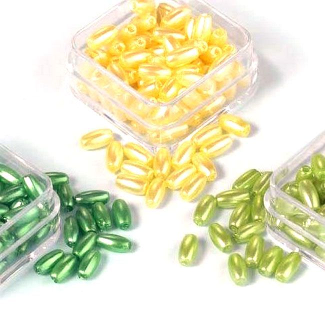 Oval Pearls Trio - Yellow-Light Green-Green