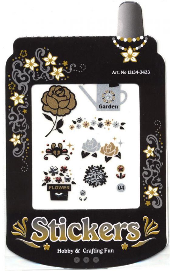Dot-diamond Sticker - Flowers