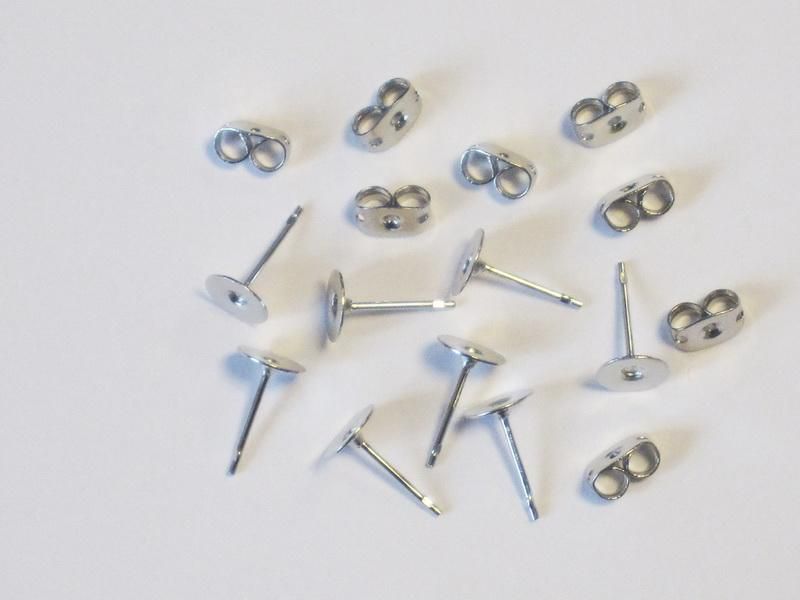 Ear Post with Clutch - Silver - 6mm