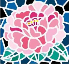 Peony Rose - Mosaic Sticker