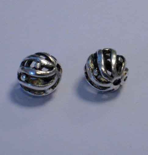 Filigrain Metal Beads - 10,5x9mm - Silver