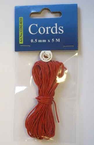 Waxed Cotton Cord - Rood
