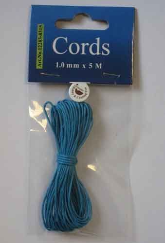 Waxed Cotton Cord - Turquoise
