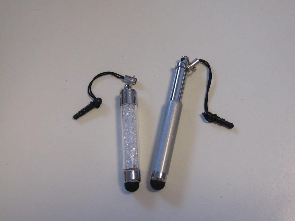Touch Screen Pen Set, Blue(extendable, 5.5-7.5cm) and w Jewelry Stones (5.5cm), 2pcs/header bag