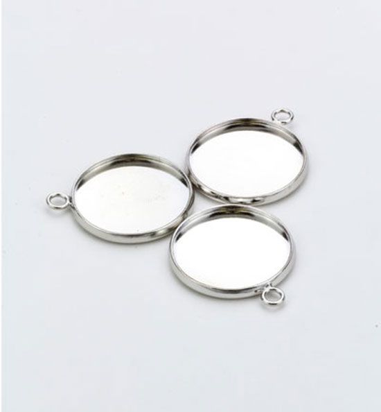 Hanger with 1 eye - Round - 20mm Top - Silver