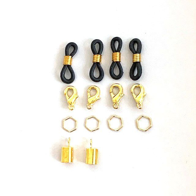 Sunglass Chain Set - DIY - Schwarz Gold