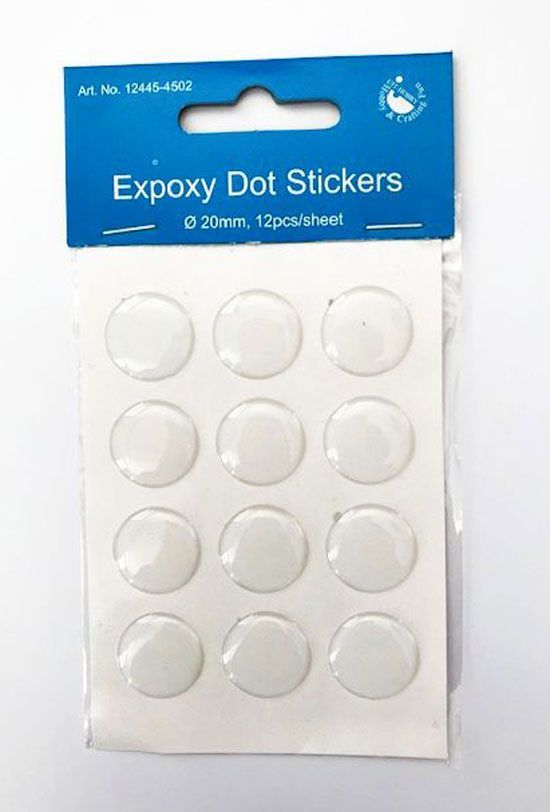 Epoxy DOT Stickers Rond - 20mm - 12 Stuks