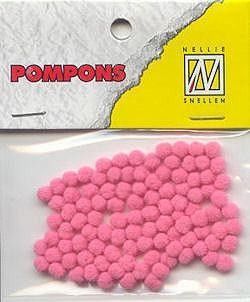 Mini Pom Poms - 3mm - Bloom Pink - 100 Stuks