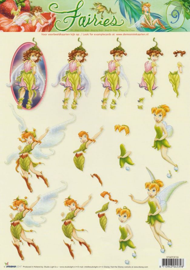 Disney Fairies - 3DA4 Step by Step Decoupage Sheet