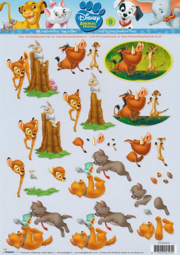 Disney Animals - 3DA4 Stap für Stap Schneidebogen