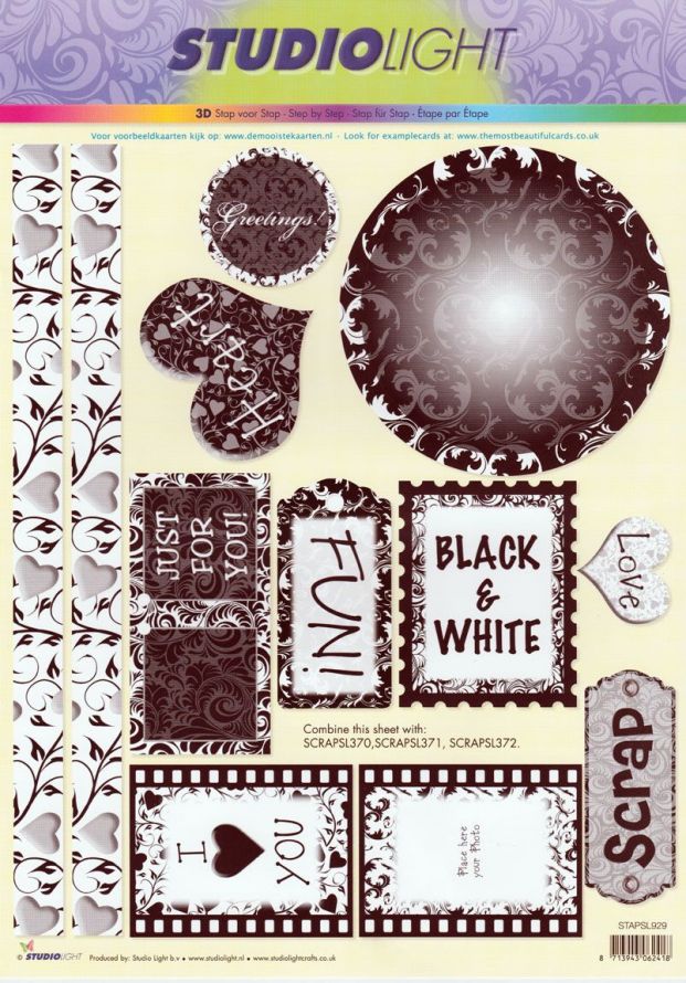 Black and White - Decoupage Sheet