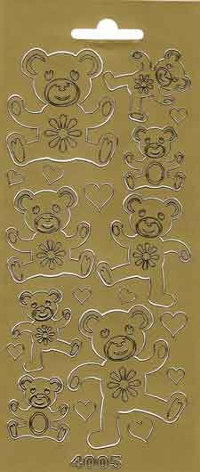 Bears- Peel-Off Stickersheet - Gold