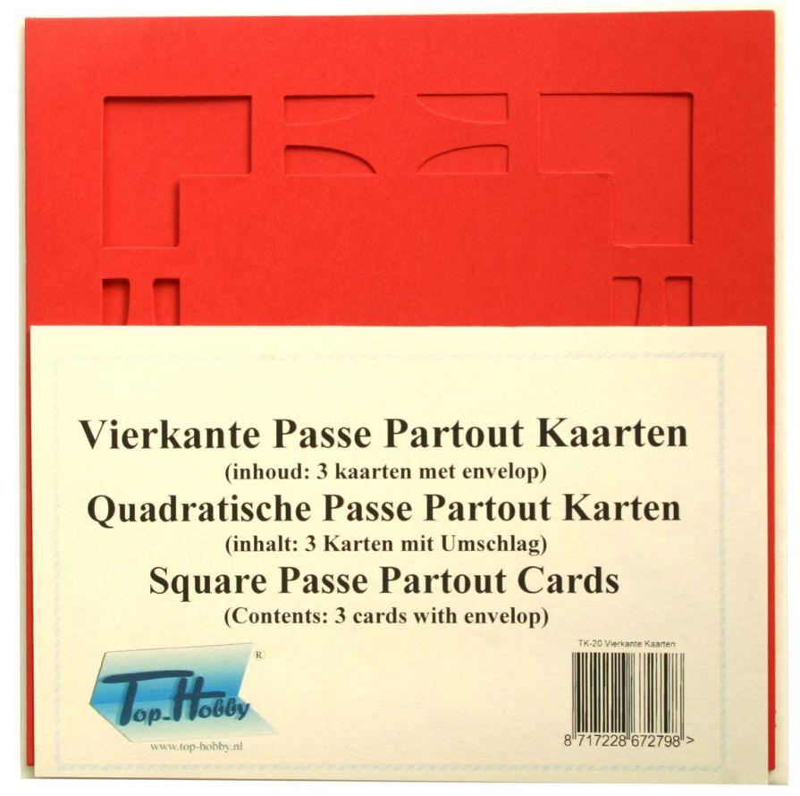 Square Die-Cut Cards - Red