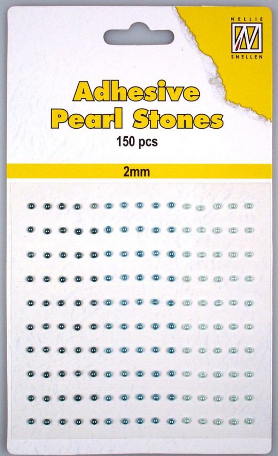 Pierres de Perle adhésives - 2mm - 3 nuances de bleu - 150pcs