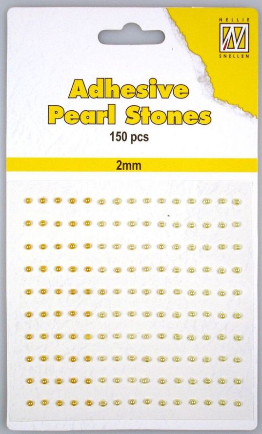 Pierres de Perle adhésives - 2mm - 3 nuances de Jaune/Or - 150pcs