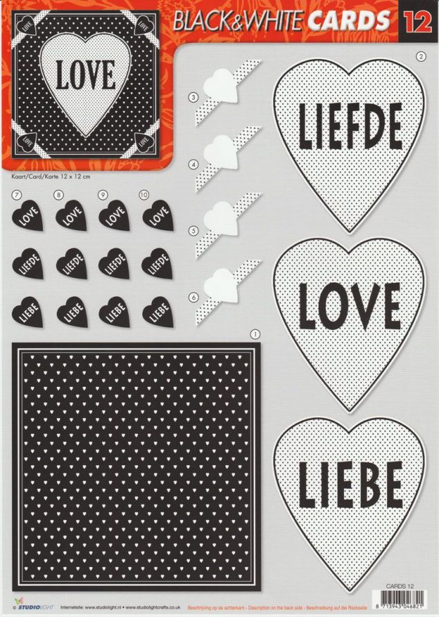 Schwarz - Weiß - CARDS Stap für Stap Schneidebogen