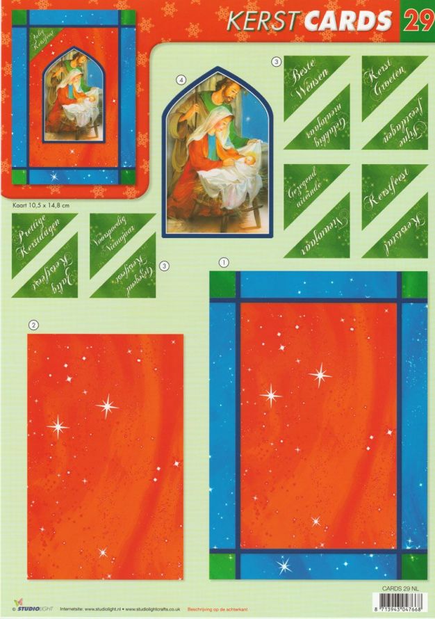 Weihnachten - CARDS Stap für Stap Schneidebogen