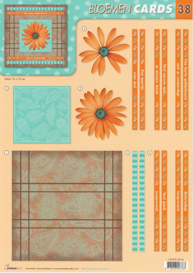 Flowers - CARDS - Step by Step Decoupage Sheet