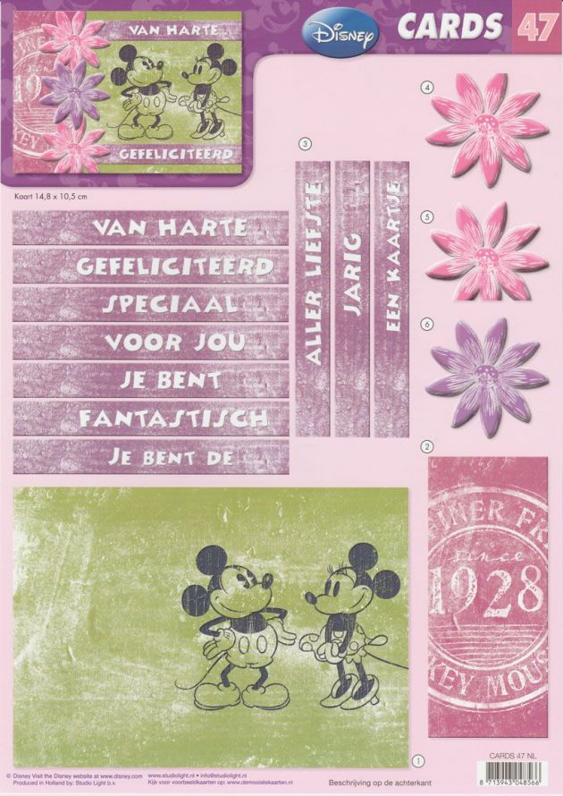 Disney Vintage - CARDS 3DA4 knipvel
