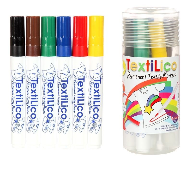Textilico assorti  - 6 textile markers in a tube