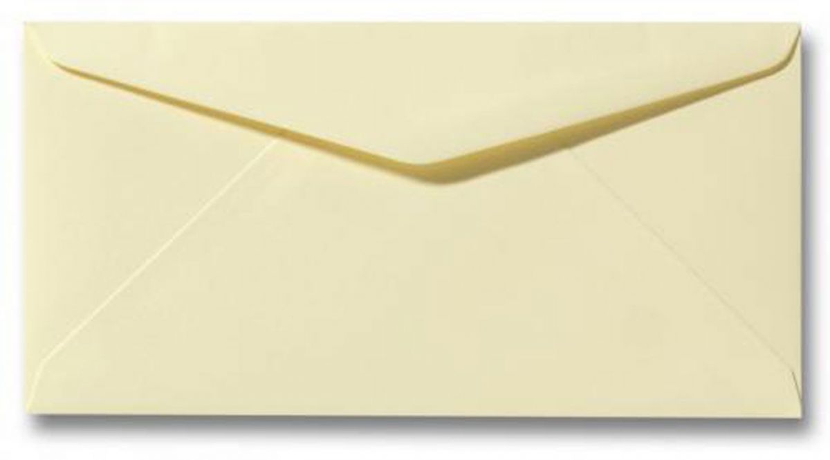 100 Enveloppen - 11 x 22cm - Ivoor