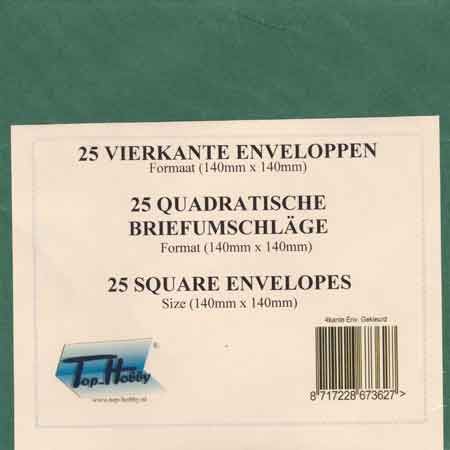 Enveloppe Paquet Carré - 25 envelop - Vert Foncé