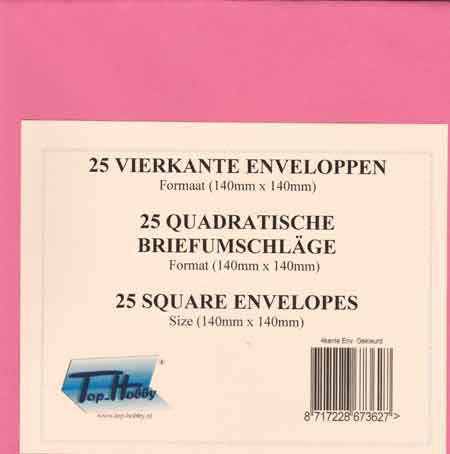 Enveloppen Pakje Vierkant - Inhoud 25 - Roze