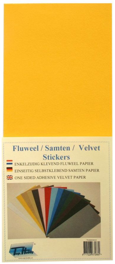 Velvet Sticker Sheet - Geel - 10 x 23cm