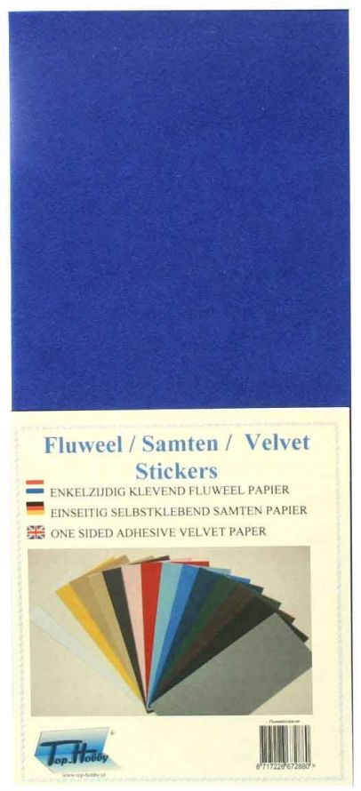 Fluweel Stickervel - Licht Blauw - 10 x 23 cm